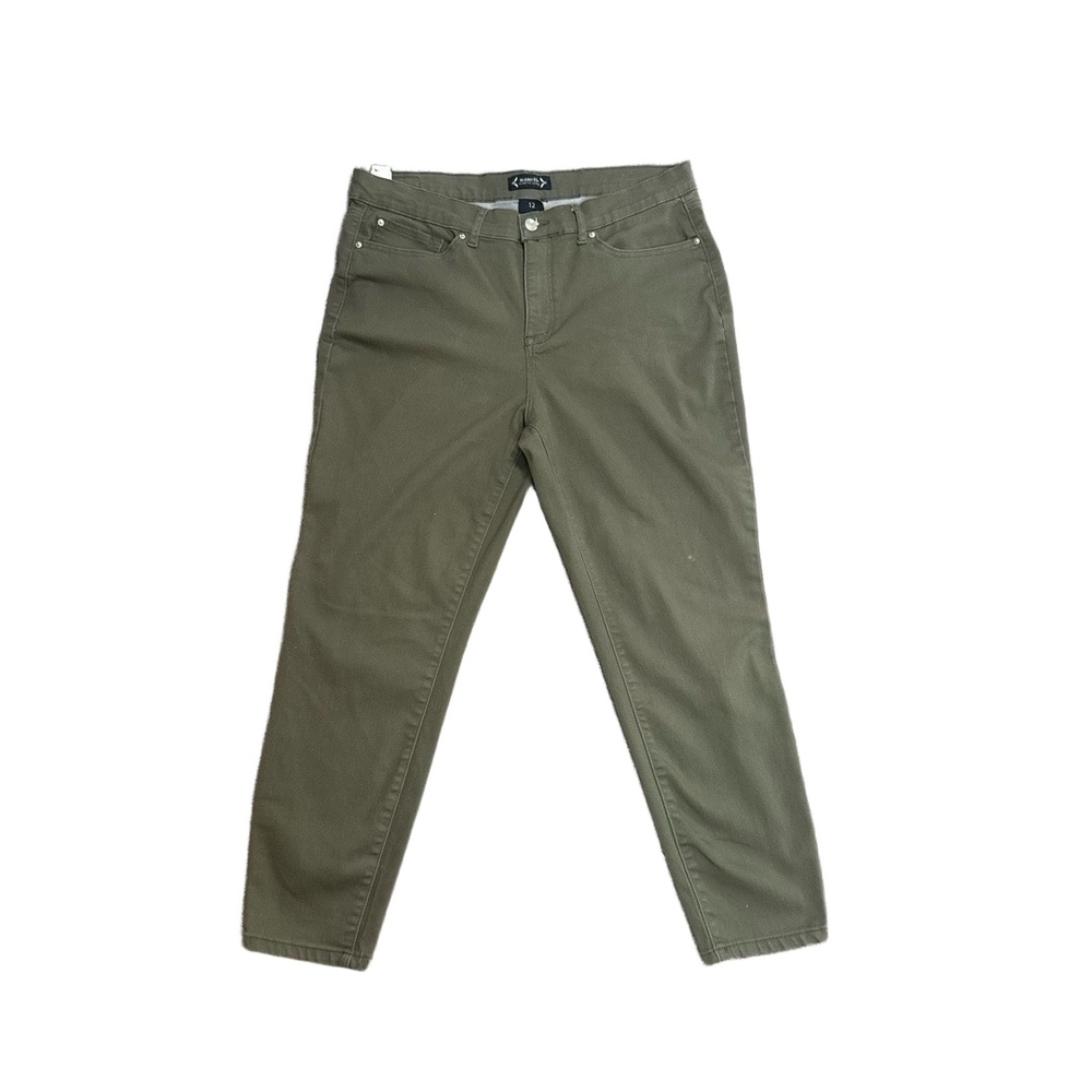 Nanette Lepore Womens 12 Pants‎ Olive Belle HiRise Ankle Skinny Denim Khaki